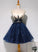 Beautiful Navy Blue Short Homecoming Dresses Ariana Party Dress Sweetheart HC22340