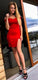 Red Off Shoulder Tight Homecoming Dresses Chasity Sheath With Slit HC2253