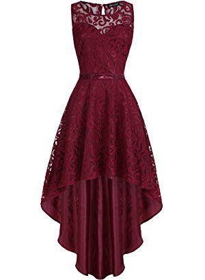 Vintage Elegant Floral Sleeveless Homecoming Dresses Shaylee Lace High Low HC22805