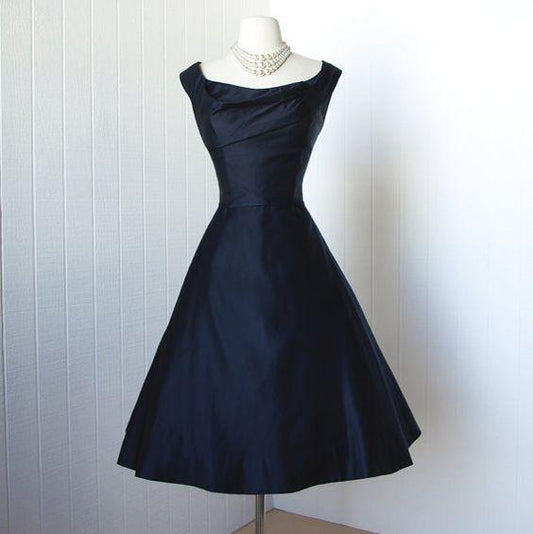 1950S Vintage Dress Navy Blue Gowns Brianna Homecoming Dresses Mini Short