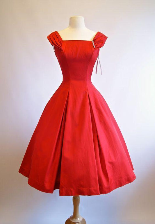 1950S Vintage Ball Gown Red Mini Short Cocktail Jayleen Homecoming Dresses Dress Party Gowns