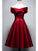Homecoming Dresses Katelynn Satin Vintage Burgundy Knee Length HC2384