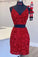 Two Piece Red Sequined Dress Alivia Homecoming Dresses HC24085