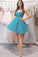 Blue Tulle A Line Yamilet Homecoming Dresses Short Fashion Dress HC24151