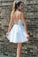 Elegant Straps Tulle White Short With Homecoming Dresses Madalynn Lace HC24596