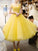 Yellow Tulle Beads Short Homecoming Dresses Marissa Yellow HC24702