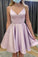 Cute V Neck Short A Line Homecoming Dresses Janey HC24741