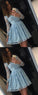 A-Line V-Neck Long Sleeves Aliza Homecoming Dresses Lace HC2563