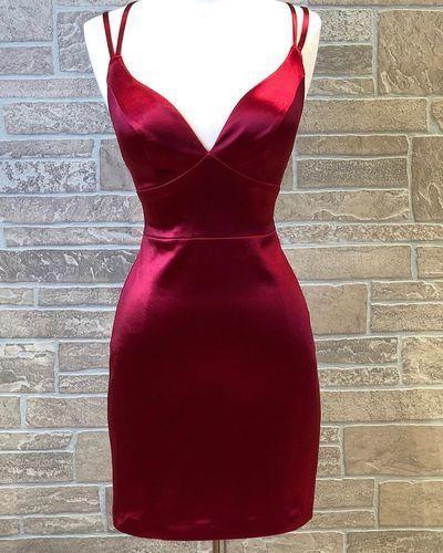 Sexy Wine Red Short Tabitha Homecoming Dresses Party Dress HC2925