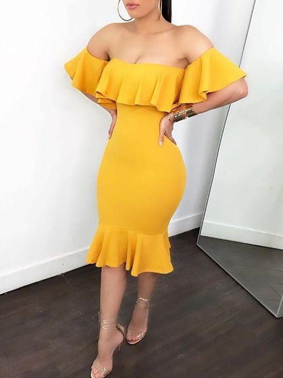 Sexy Flared Off Shoulder Christina Homecoming Dresses Bodycon HC2967
