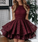 A-Line Homecoming Dresses Elisabeth Lace Round Neck Short Red HC2975