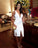White Homecoming Dresses Gertrude Knee-Length Split Spaghetti Strap Party HC3091