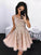 A-Line Round Neck Short With Beading Aleena Homecoming Dresses HC309