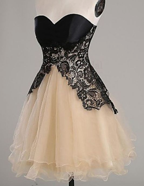 Black Dress Sweatheart Lace Audrey Homecoming Dresses Neck Dress HC3124