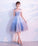 Blue Short Dress Blue Short Ariel Homecoming Dresses Lace HC3135