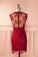 2024 Sheath Red Dress Homecoming Dresses Mckenzie Lace HC3261