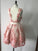 Lovely Short Yasmine Homecoming Dresses Lace Appliques Hand-Made Flower HC3347