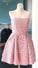 Pink Lace Azul Homecoming Dresses Short Strapless With Pockets HC3877