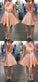 High Neck Short Apricot With Backless Lace Homecoming Dresses Emmalee HC395