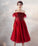 Burgundy Andrea Lace Homecoming Dresses Tulle Short Dress Burgundy HC4150