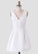 Simple Hedda Homecoming Dresses White V-Neck Graduation Dresses HC4315