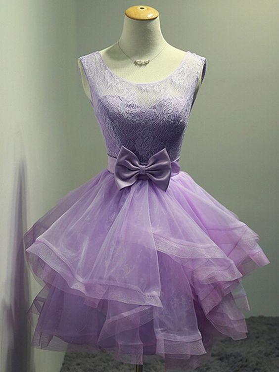 Aline Purple Homecoming Dresses Lace Lorelai Sheer Back Sleeveless HC4377