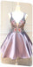 Elegant V-Neck Cassandra Homecoming Dresses Satin Cute HC4780