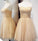 Champagne Tulle Short Tulle Party Dresses Homecoming Dresses Dania HC4807