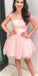 Sparkle Beaded Cap Kenley Pink Homecoming Dresses Sleeves HC4828