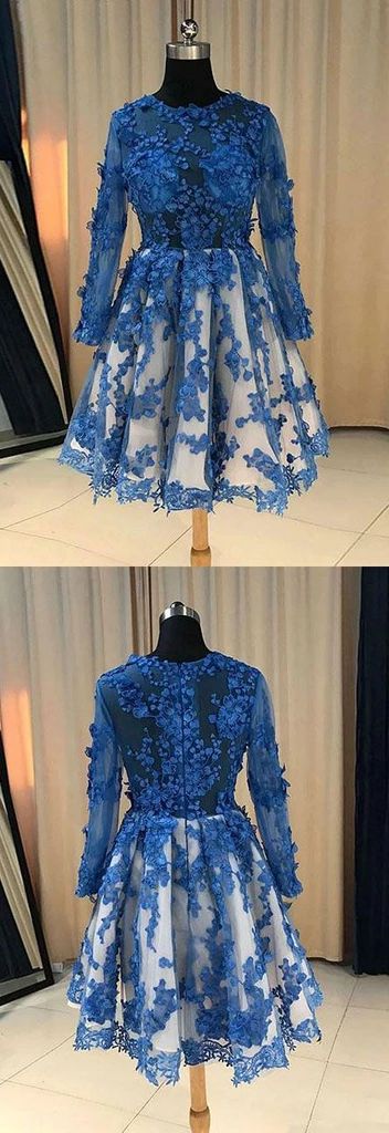 Charming A-Line Scoop Shyann Homecoming Dresses Blue Short Dress HC4844