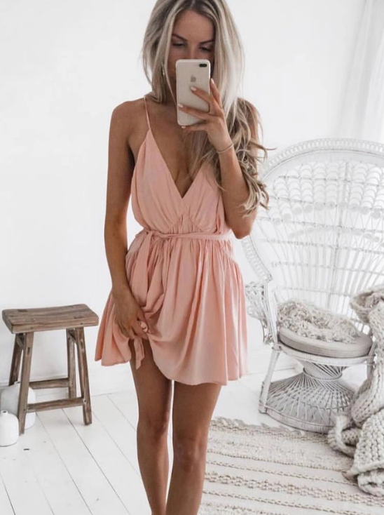 Simple Short Evening Jaden Pink Homecoming Dresses Dress HC5035