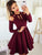 Halter Burgundy Short With Sleeve Party Areli Homecoming Dresses Dresses HC511