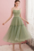 SIMPLE GREEN Uerica Homecoming Dresses TULLE SHORT PARTY DRESS GREEN HC5127
