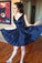 Modest Navy Blue Kirsten Homecoming Dresses Satin Short HC5167