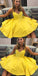 A-Line Homecoming Dresses Satin Priscilla Yellow Short Party Dress HC5190