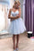 Sweetheart Straps Homecoming Dresses Yareli Appliques Tulle Knee Length HC52