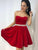 Sweetheart Red Black Velvet Short Party Homecoming Dresses Jemima Dresses HC566