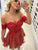 Round Homecoming Dresses Kiersten Neck Red Short Party Dresses With Appliques HC568