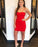 Simple Faith Homecoming Dresses Satin Red Tight Strapless HC5767