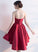 Cute Burgundy Sweetheart Neck Short Dress Homecoming Dresses Kara HC724