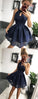 Navy Halter Lace Kaylynn Homecoming Dresses Simple Party Dresses HC755