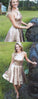Amira Homecoming Dresses Shiny Gold Sequin Halter Simple HC761