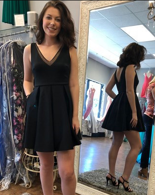 Black Short Black Homecoming Dresses Aubrey Party Dress HC775