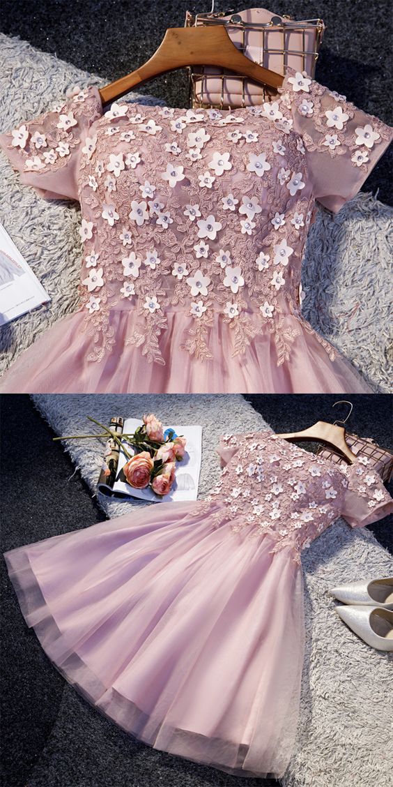 Short Party Dress Delaney Homecoming Dresses Pink Party Dress HC7770