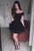 Black A-Line Short Dress Homecoming Dresses Lace Marilyn For Teens HC79