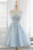 Homecoming Dresses Mavis Light Blue Tulle Short Dress Blue HC9079