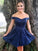 Off Iliana Lace Royal Blue Homecoming Dresses Shoulder Sequin HC998