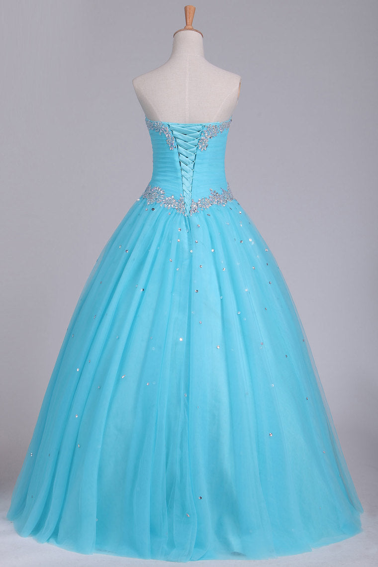 2023 Quinceanera Dresses Sweetheart Tulle With Beads And Ruffles Ball Gown