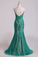 2024 Mermaid Scoop Floor Length Evening Dresses Tulle With Applique