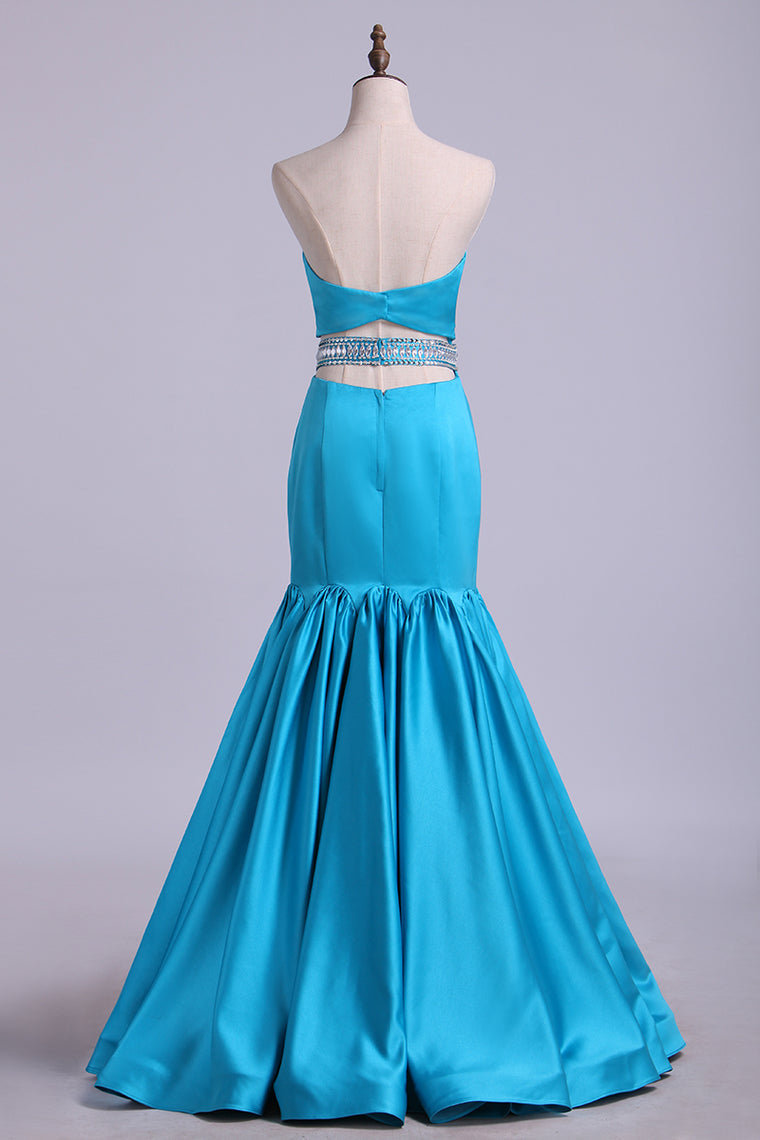 2023 Sweetheart Mermaid Prom Dresses With Beading Floor-Length